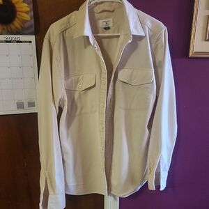 American Eagle Outfitters Men's Off-White Cotton Long SleeveShirt.